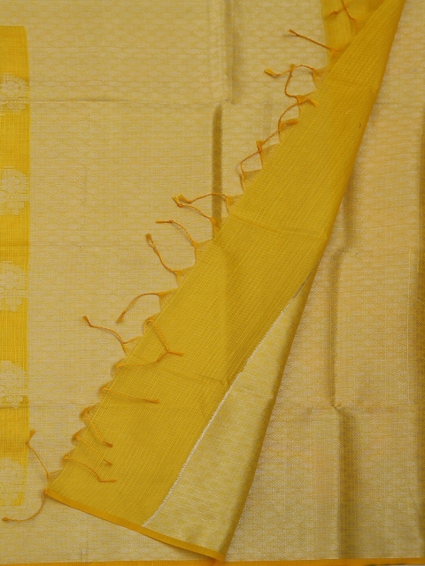 

Pothys Yellow Woven Design Supernet Saree