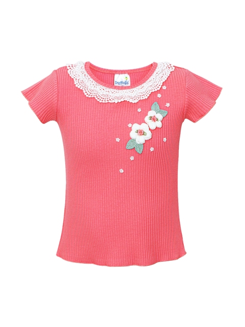 

Daffodils GIRLS WEAR Girls Pink Self Design Top
