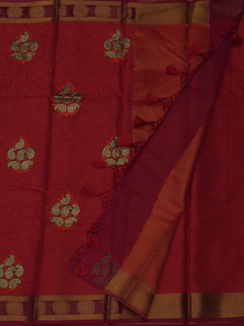 

Pothys Orange & Gold-Coloured Art Silk Embroidered Saree
