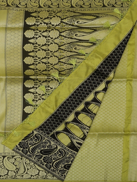 

Pothys Green Woven Design Dupion Silk Saree