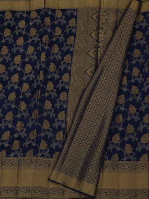 

Pothys Navy Blue & Gold-Coloured Jute Silk Woven Design Saree