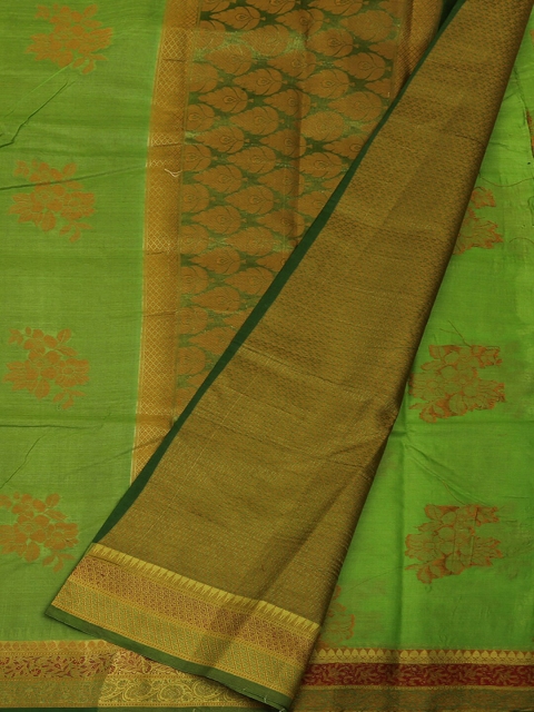 

Pothys Green Woven Design Jute Silk Saree