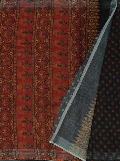 

Pothys Brown Printed Pure Linen Saree