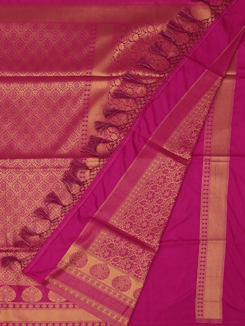

Pothys Magenta & Gold-Toned Art Silk Woven Design Saree