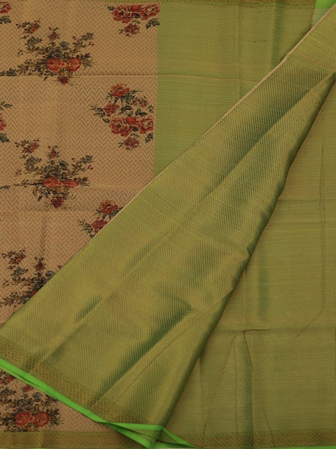 

Pothys Beige & Green Art Silk Printed Saree