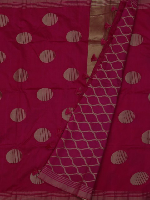 

Pothys Magenta Printed Jute Silk Saree