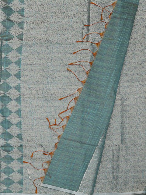 

Pothys Blue Woven Design Cotton Blend Saree