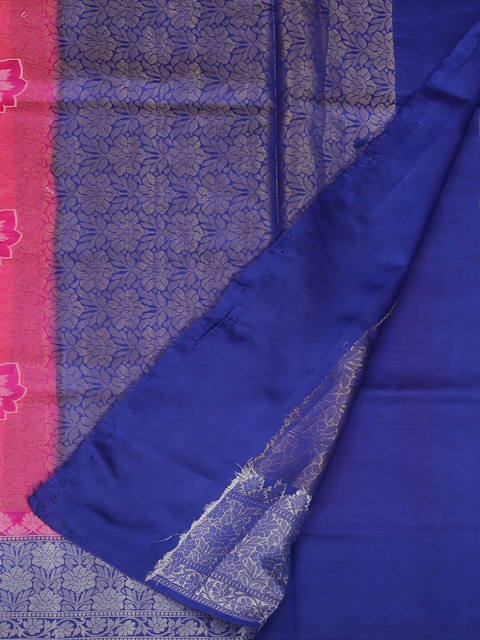 

Pothys Pink & Blue Jute Silk Woven Design Saree