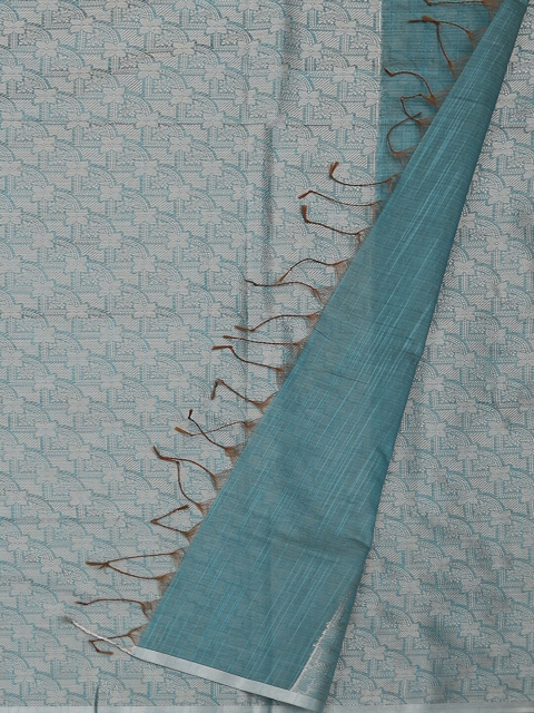 

Pothys Blue Woven Design Cotton Blend Saree