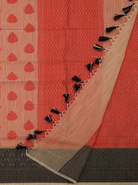 

Pothys Cream & Red Supernet Woven Design Saree