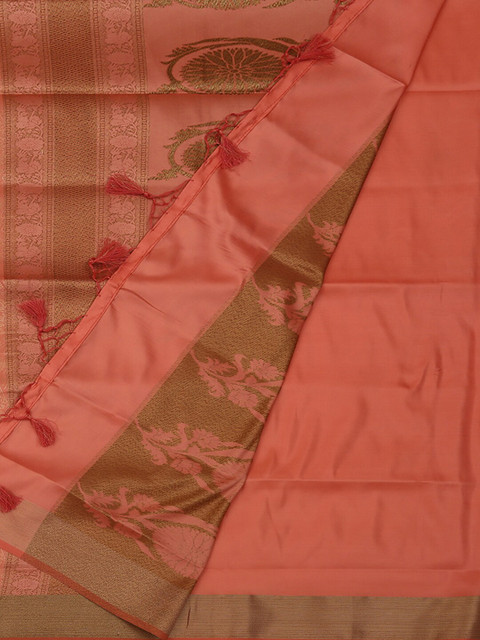 

Pothys Peach-Coloured & Gold-Coloured Art Silk Woven Design Saree