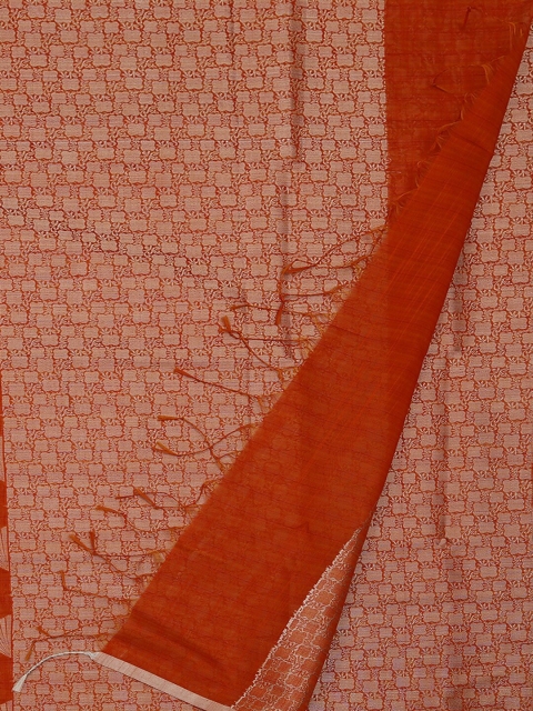 

Pothys Orange Woven Design Cotton Blend Saree