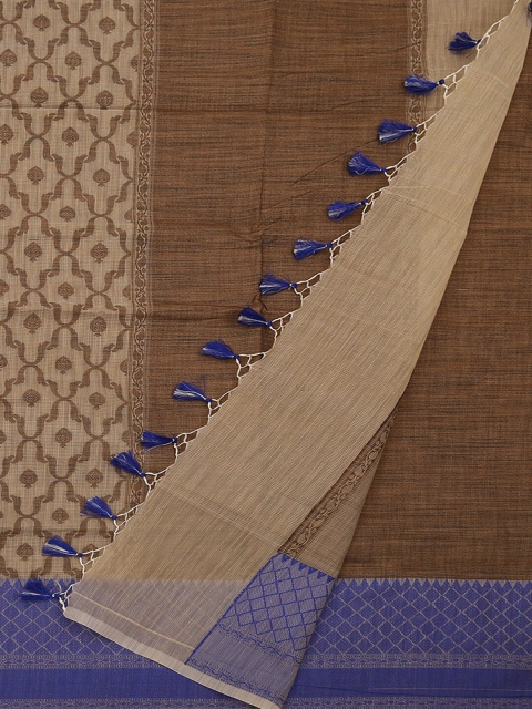 

Pothys Brown & Purple Supernet Printed Saree