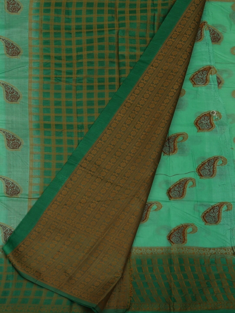

Pothys Green Woven Design Jute Silk Saree