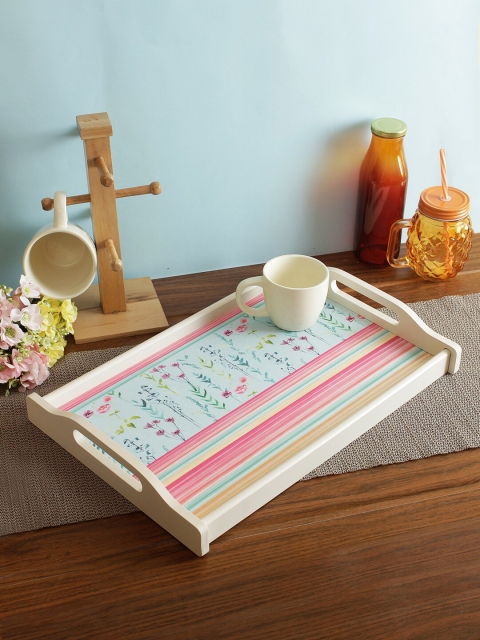 Living Essence Pink & Blue Printed Nora Tropical Large Tray