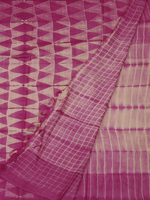 

Pothys Pink Woven Design Jute Silk Saree
