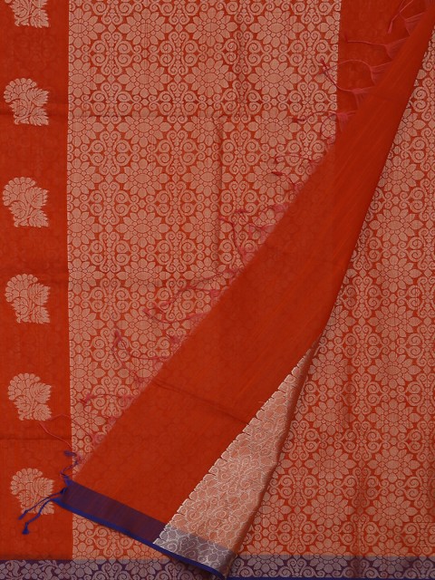 

Pothys Orange Woven Design Cotton Blend Saree