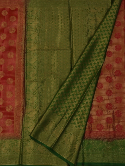 

Pothys Red & Green Jute Silk Woven Design Saree