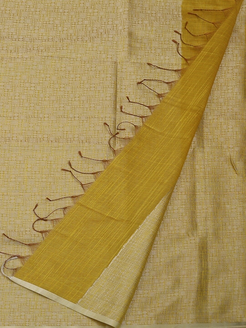 

Pothys Mustard Yellow Woven Design Cotton Blend Saree
