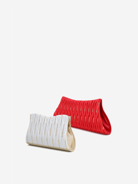 

Element Cart Pack Of 2 White & Red Embellished Purse Clutch