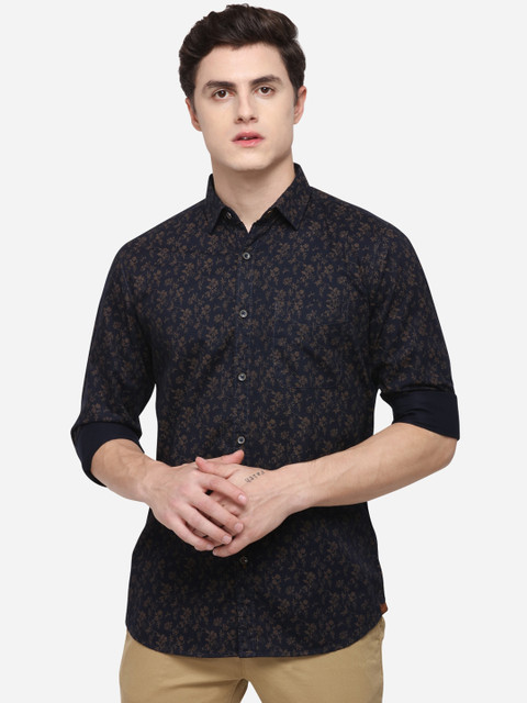 

JADE BLUE Men Navy Blue Manhattan Slim Fit Printed Casual Shirt