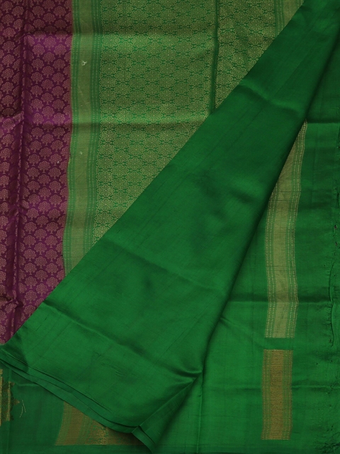 

Pothys Purple & Green Dupion Silk Woven Design Saree