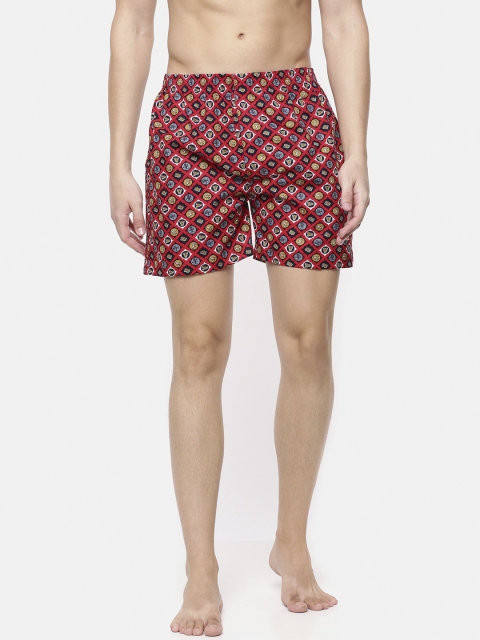

Cross Court Men Red & Black Printed Boxers