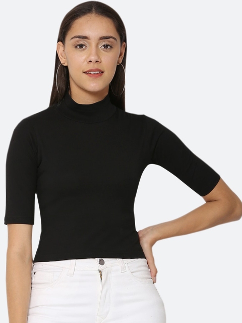 

Everlush Women Black Solid Fitted Top