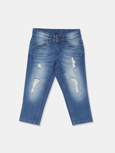 

Flying Machine Boys Blue Slim Fit Mid-Rise Mildly Distressed Jeans