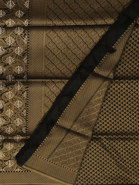 

Pothys Black & Gold-Toned Art Silk Woven Design Saree