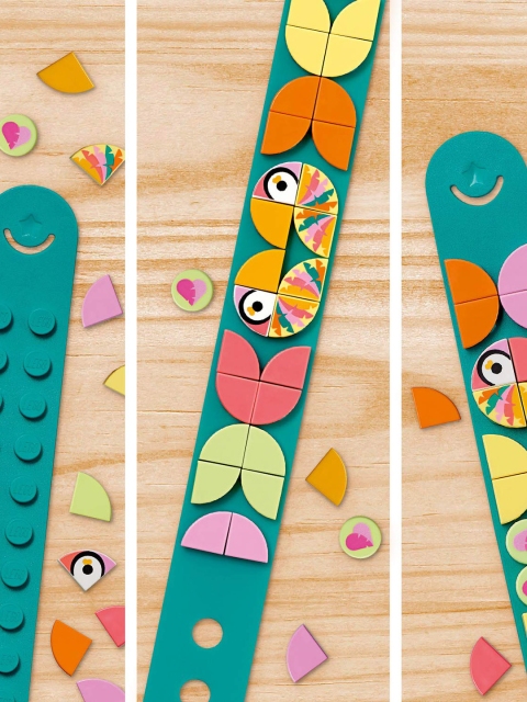 

LEGO Kids Teal Green & Orange Love Birds Bracelet