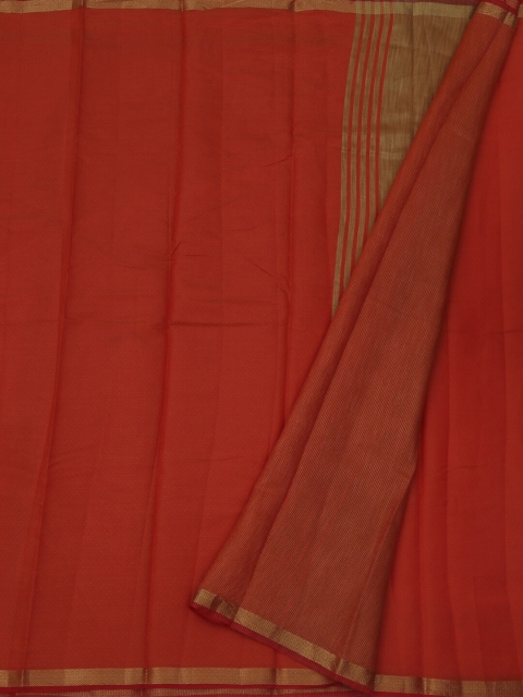 

Pothys Orange Solid Jute Silk Saree