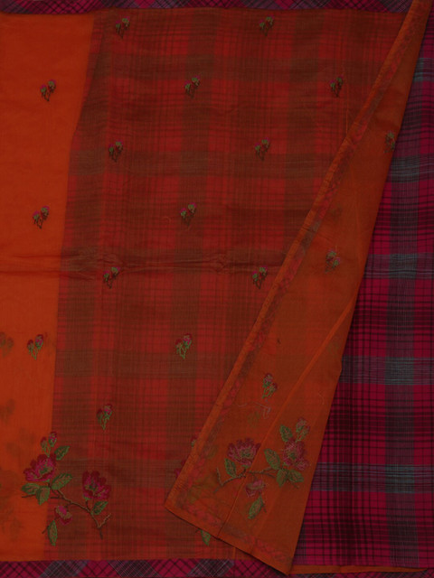 

Pothys Orange Printed Supernet Saree