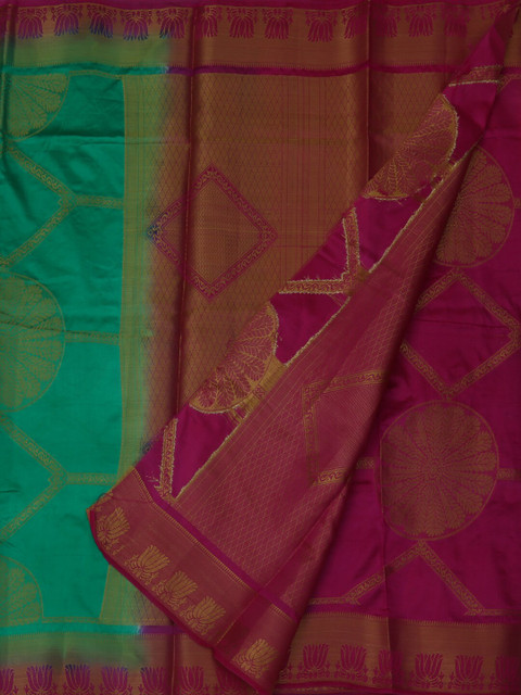 

Pothys Green & Maroon Jute Silk Woven Design Saree
