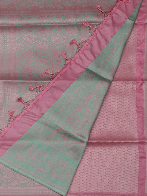 

Pothys Pink & Green Art Silk Woven Design Saree