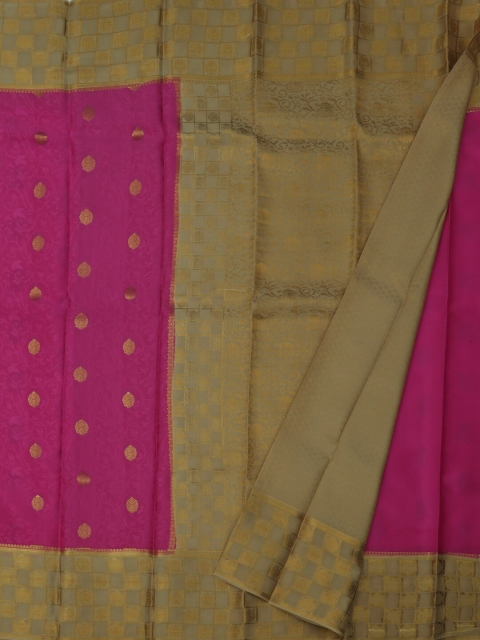 Pothys Pink & Gold-Toned Pure Crepe Woven Design Saree