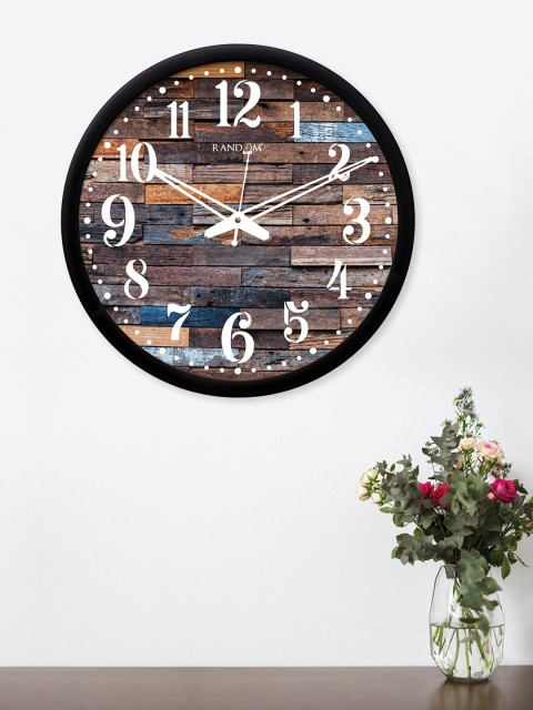 

RANDOM Black & Brown Round Printed 30 cm Analogue Wall Clock