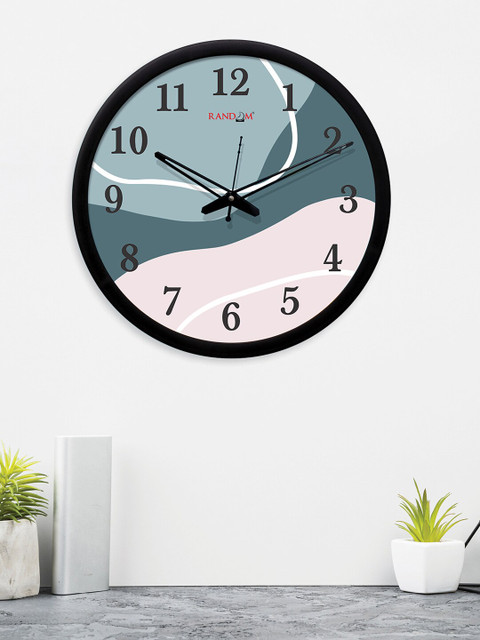 

RANDOM Off-White & Blue Round Printed Analogue Wall Clock (30.48 cm x 30.48 cm)