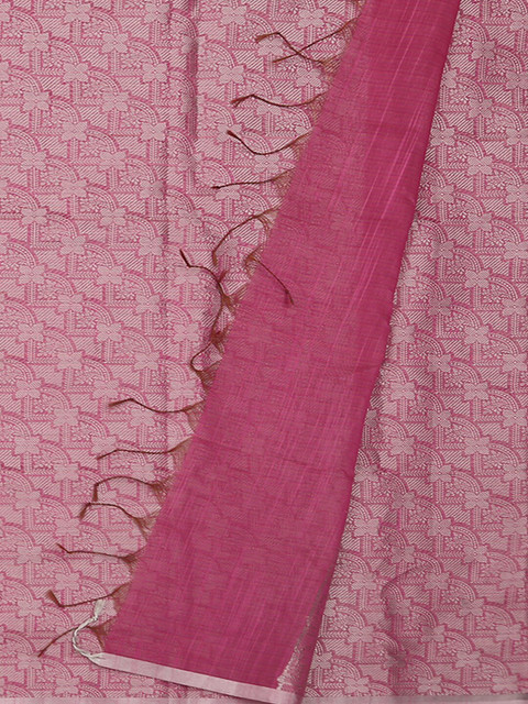 

Pothys Pink & Grey Cotton Blend Woven Design Saree