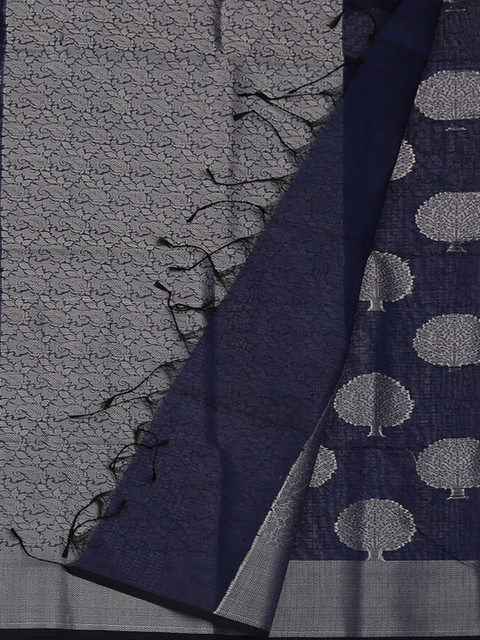 

Pothys Blue Woven Design Supernet Saree