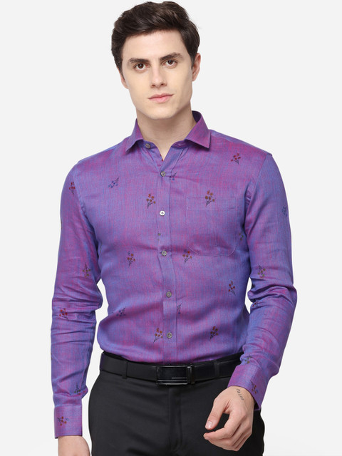 

JADE BLUE Men Purple Regular Fit Printed Formal Shirt