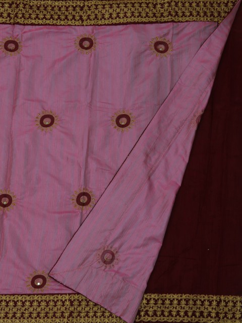 

Pothys Pink & Maroon Poly Silk Embellished Saree
