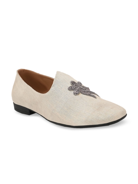 

El Paso Men Off-White Solid Mojaris