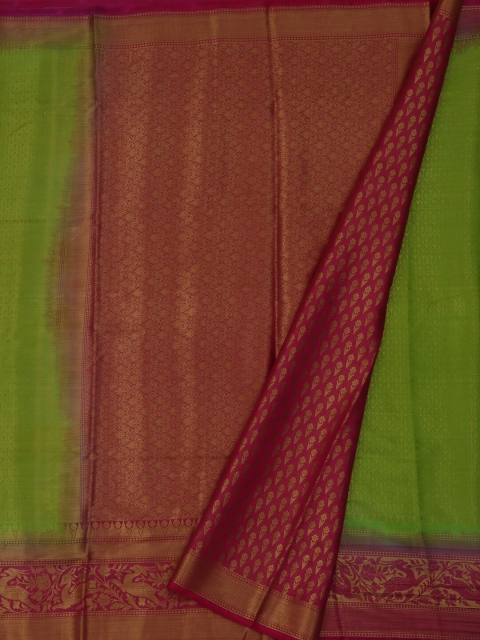

Pothys Green & Magenta Jute Silk Woven Design Saree