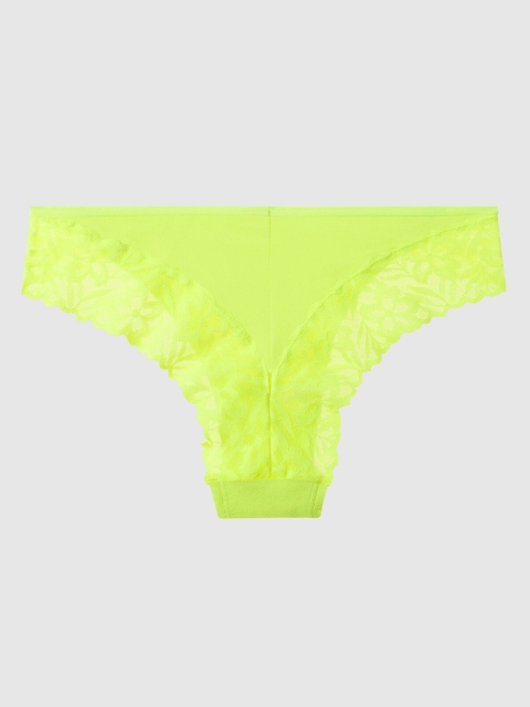 

La Senza Women Fluorescent Green Solid Cotton Bikini Briefs 11152328-2HKW