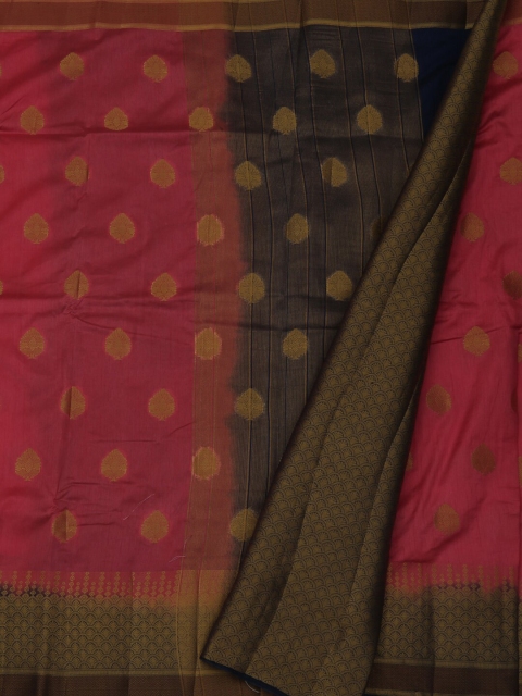 

Pothys Pink & Black Jute Silk Woven Design Saree
