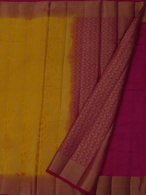 

Pothys Yellow & Pink Jute Silk Woven Design Saree