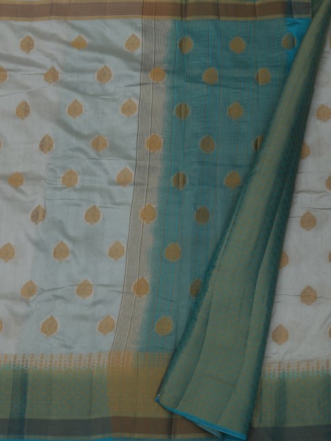 

Pothys Grey & Gold Jute Silk Woven Design Saree