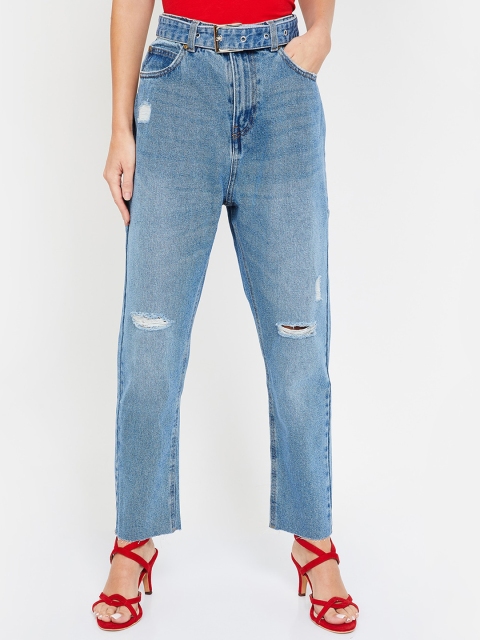 

Ginger by Lifestyle Women Blue Relaxed Fit Mid-Rise Mildly Distressed Jeans