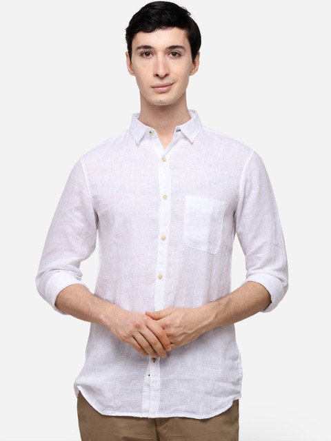 

JADE BLUE Men White Slim Fit Solid Casual Shirt